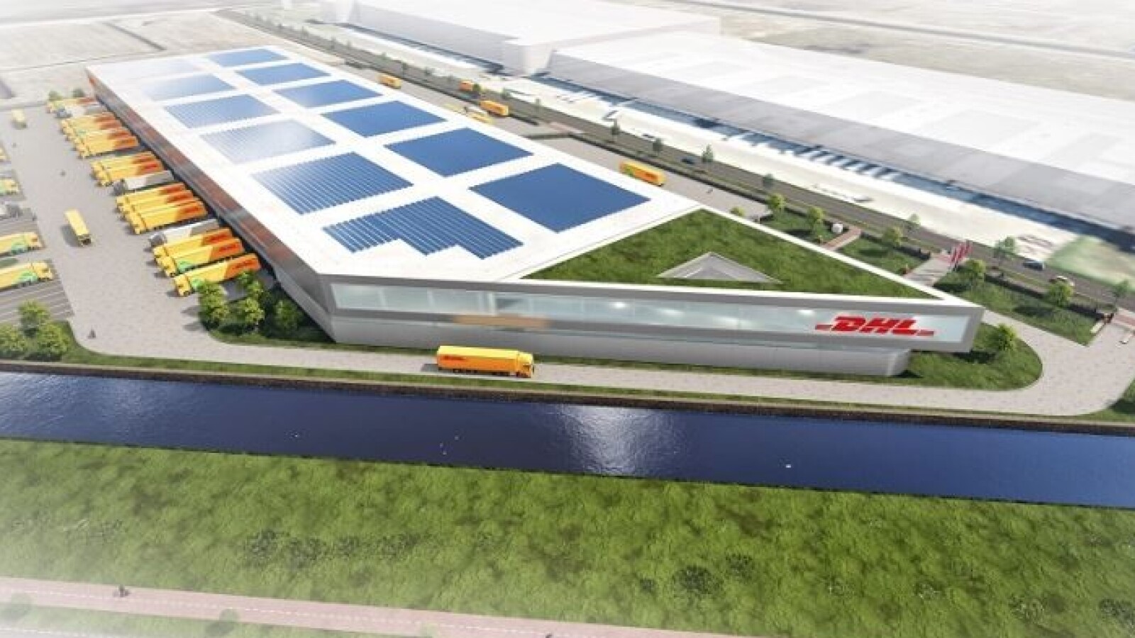 Nieuwbouw duurzaam modern DHL Sorteercentrum in Zwolle